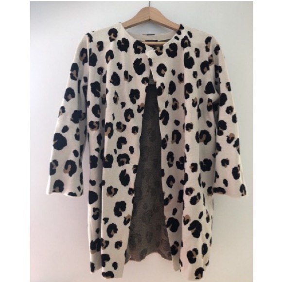 Ann Taylor Factory Sweaters - Ann Taylor Factory Snow Leopard Coatigan